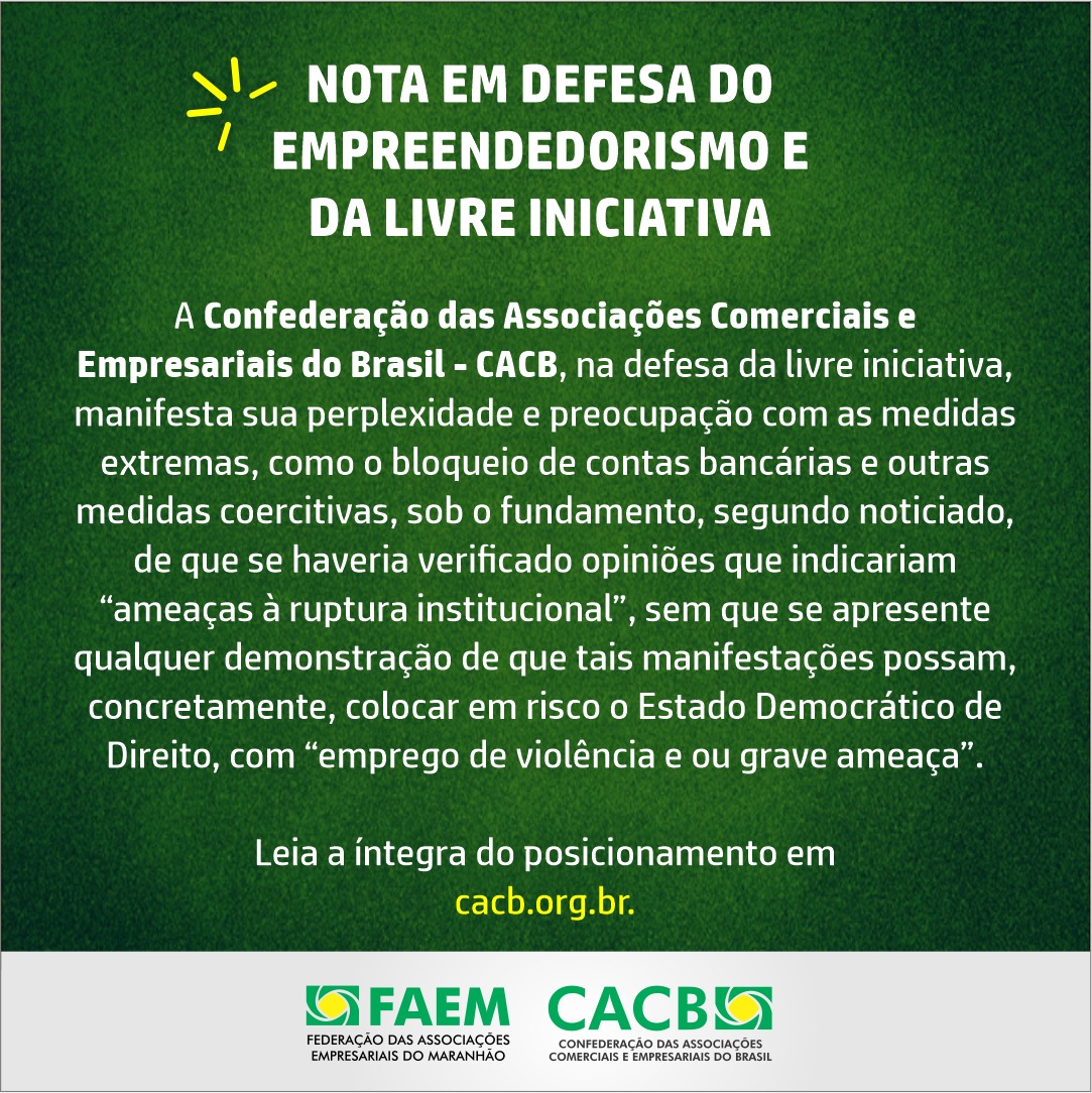 Nota em defesa do empreendedorismo e da livre iniciativa